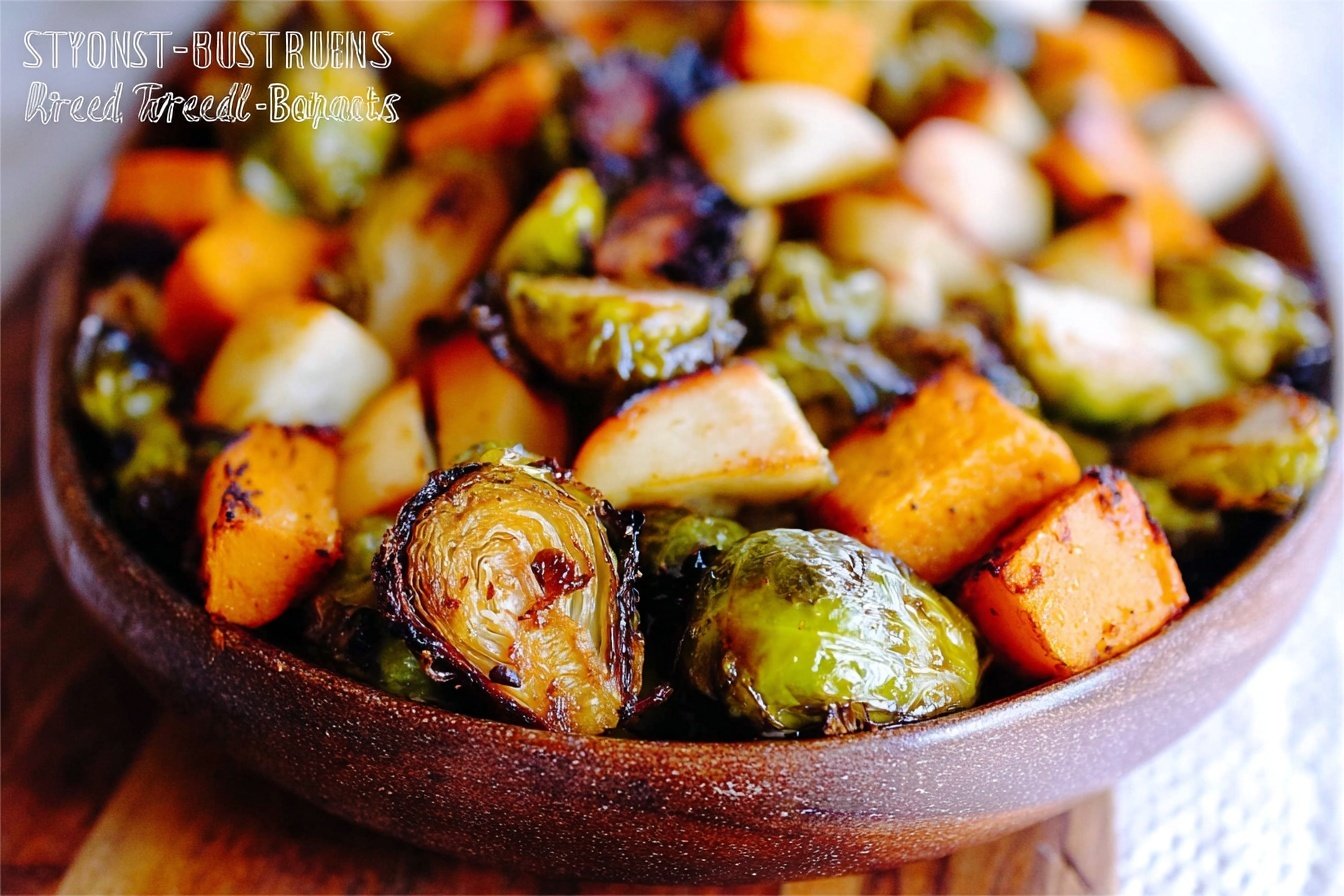 Oven Roasted Brussels Sprouts Butternut Squash Apples Recipe