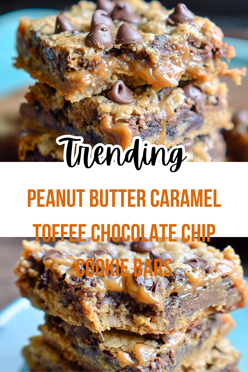 Peanut Butter Caramel Toffee Chocolate Chip Cookie Bars