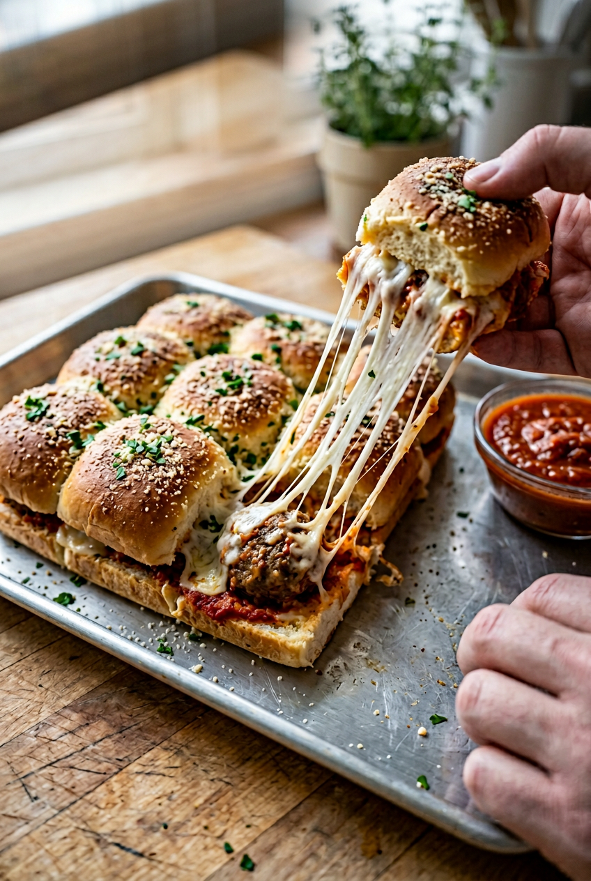 Pull Apart Meatball Sliders