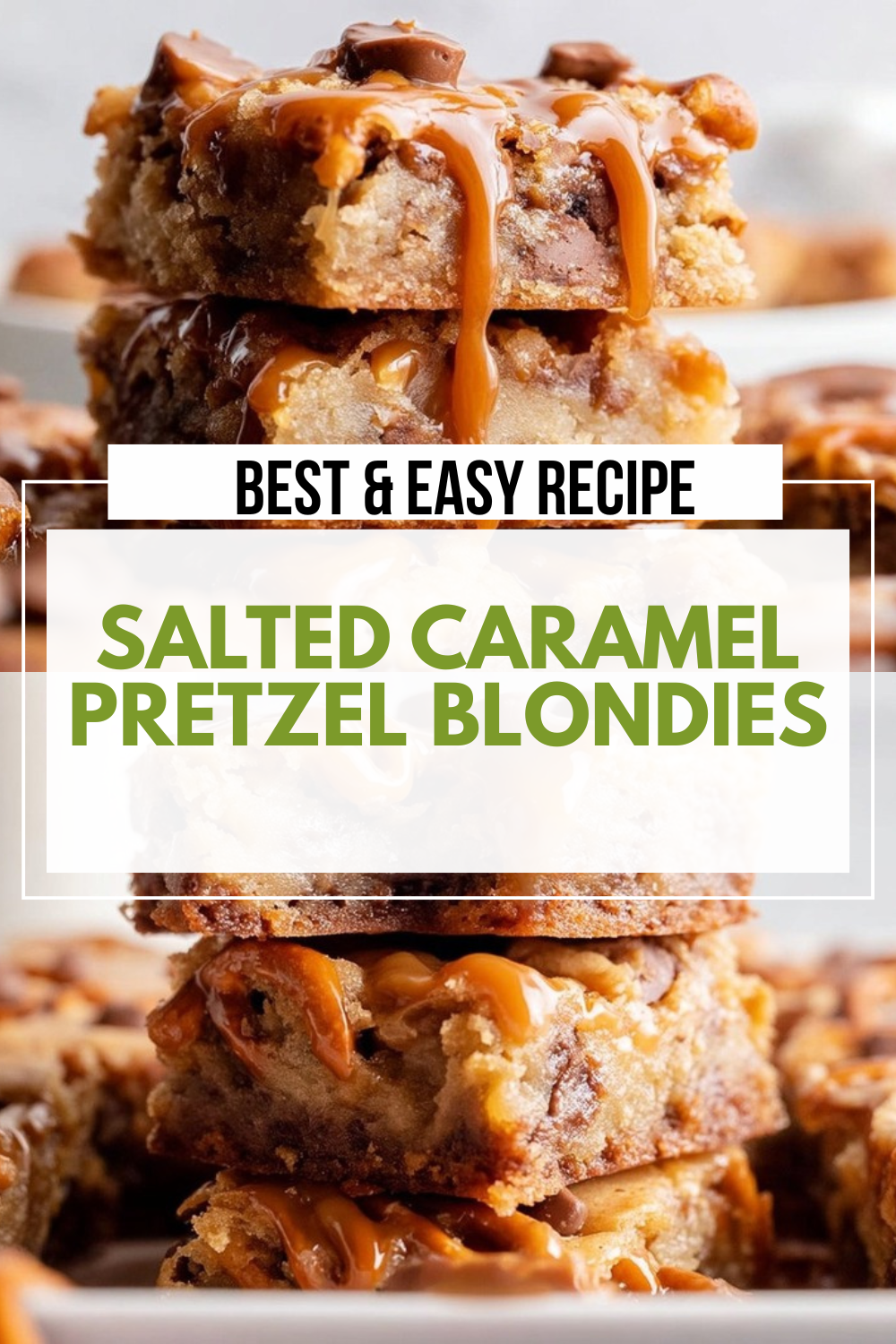 Salted Caramel Pretzel Blondies