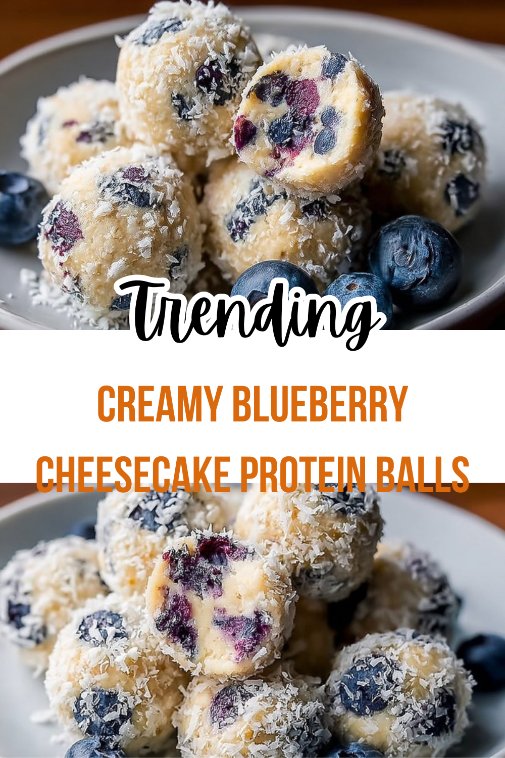 Creamy Blueberry Cheesecake Protein Balls