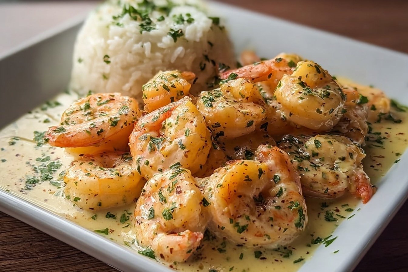 Creamy Garlic Prawns