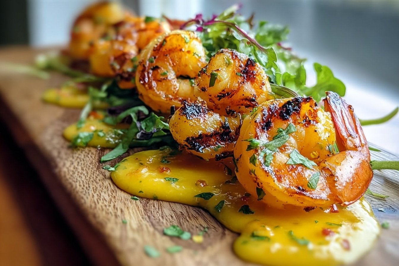 Grilled Shrimp With Spicy Mango Lime Coulis