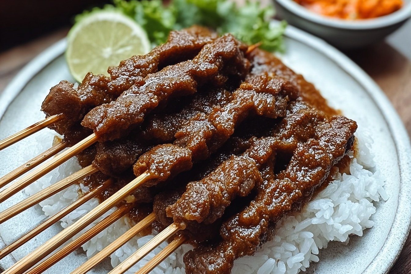 Indonesian Sate Padang Beef Skewers