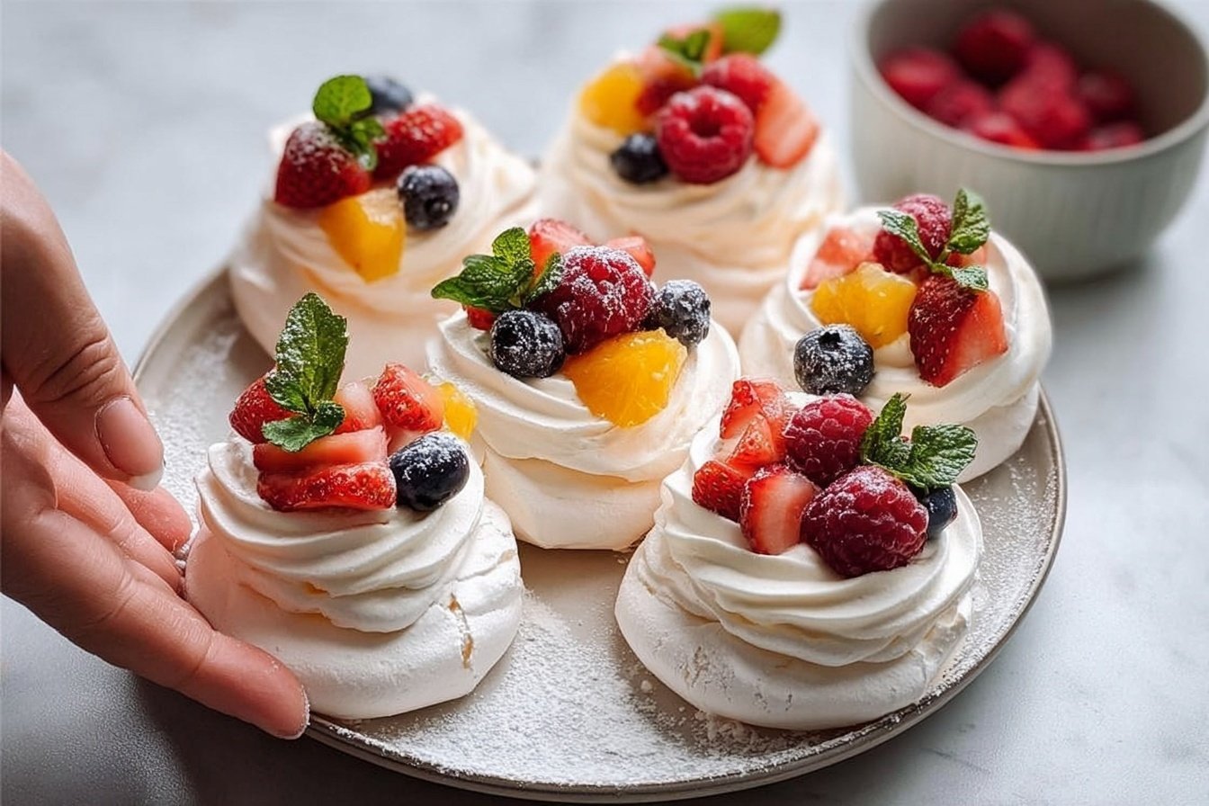 Mini Pavlovas With Fresh Fruit And Cream Recipe